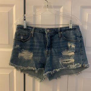 Distressed Denim Shorts